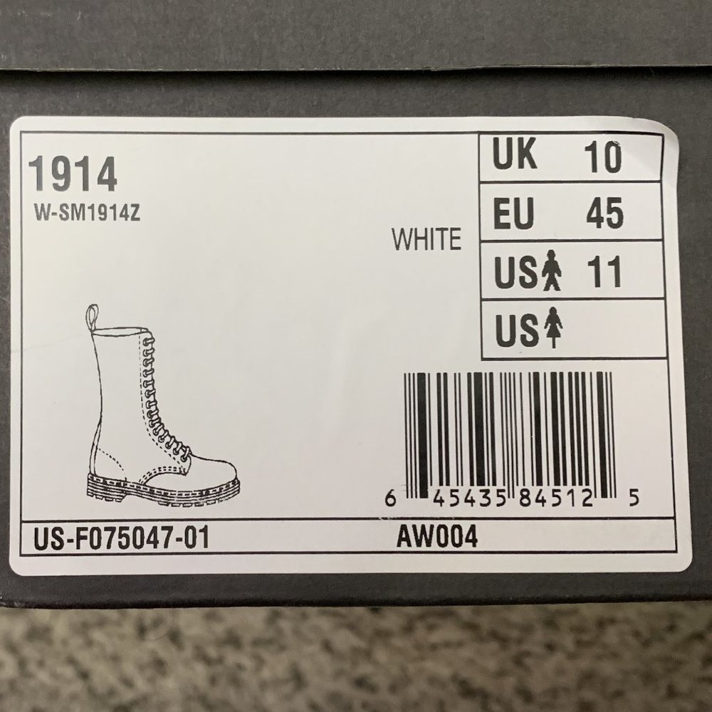 Sold - Rare Dr. Martens 1914 White Boots Size 10UK - Picture 7 of 7